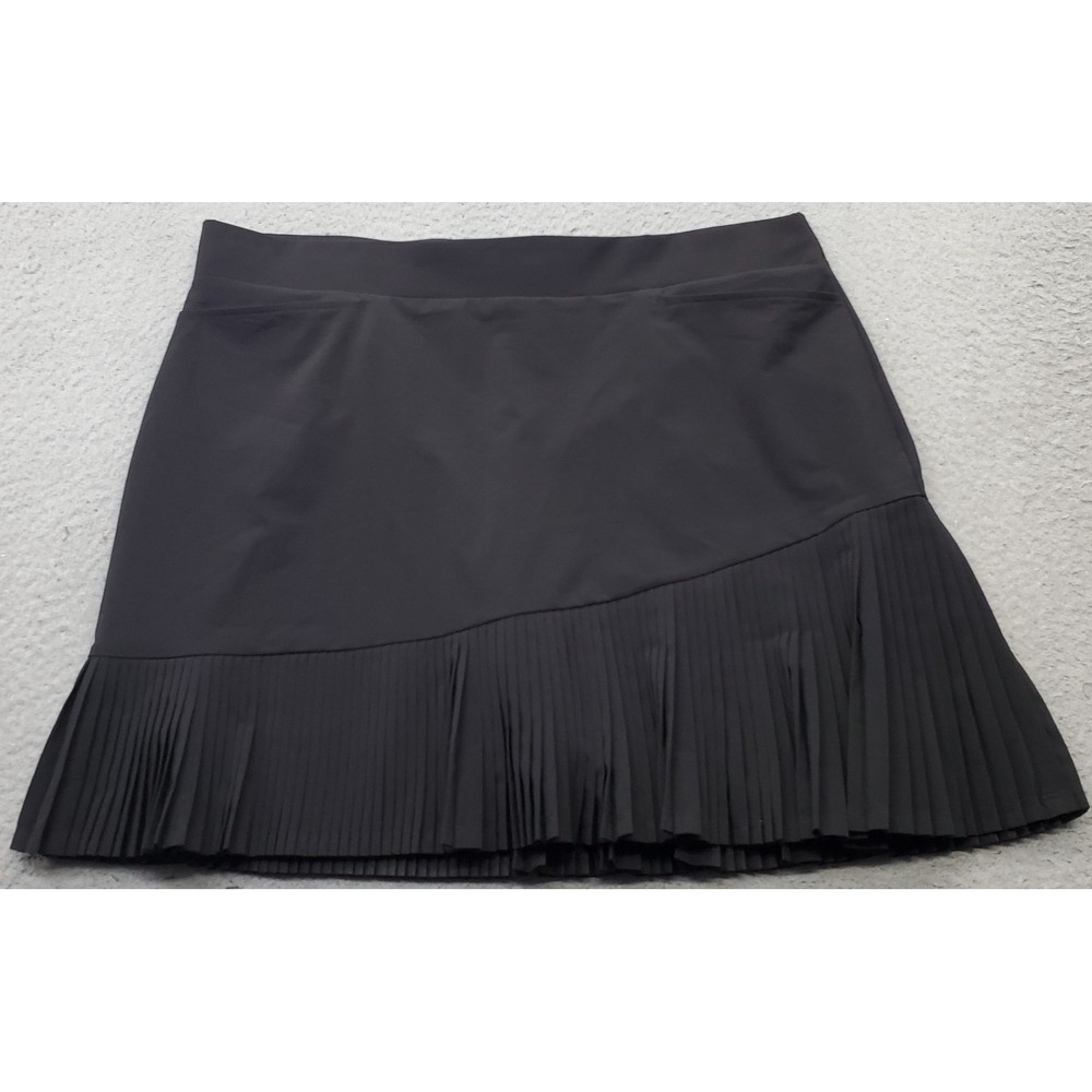 Chico's Golf Tennis Skort Womens 16 Black Active Stretch Performance Pleated Hem